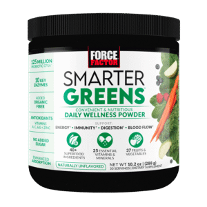 Force Factor Smarter Greens Daily Wellness Greens Powder, Superfood Greens Supplement, 30 Servings