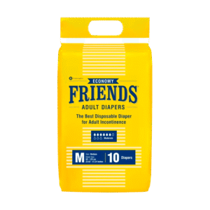 Friends Economy Adult Diapers Tape Style - 10 Count (M) Waist 27.56- 49.21 Inch