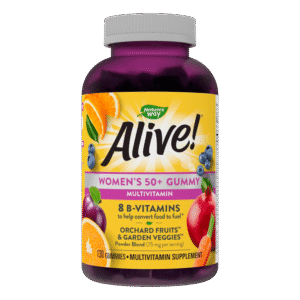 Alive! Women's 50+ Daily Multivitamin Gummies, Mixed Berry Flavored, 130 Count